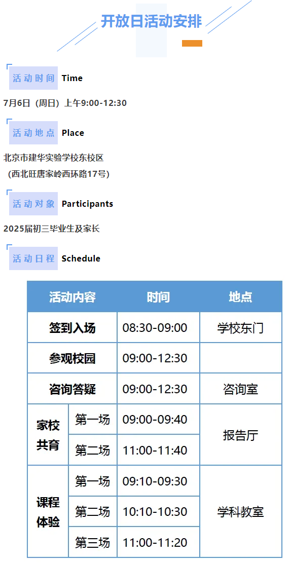 7月6日建华实验学校高中开放日